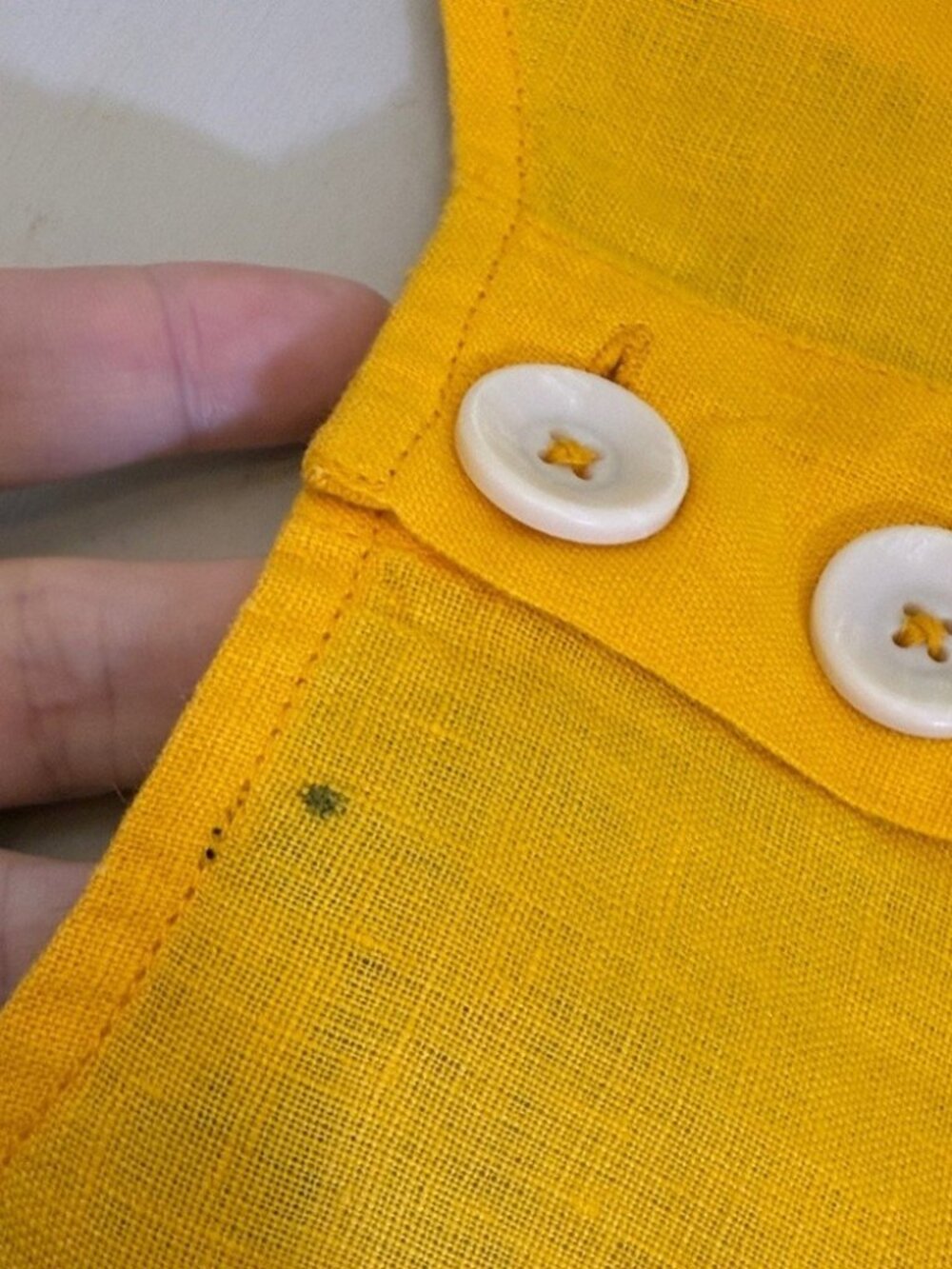 J.Crew Maxine Linen Button-Back Dress XXS Petite Yellow Sleeveless NWT Flawed - Picture 13 of 13